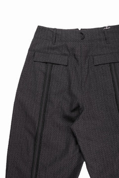 Load image into Gallery viewer, KLASICA BACK SEEM TAPERED TROUSERS / FORK NEEDLE PUNCH SUPER 100&#39;s PENCIL STRIPE (IRON BROWN STRIPES)