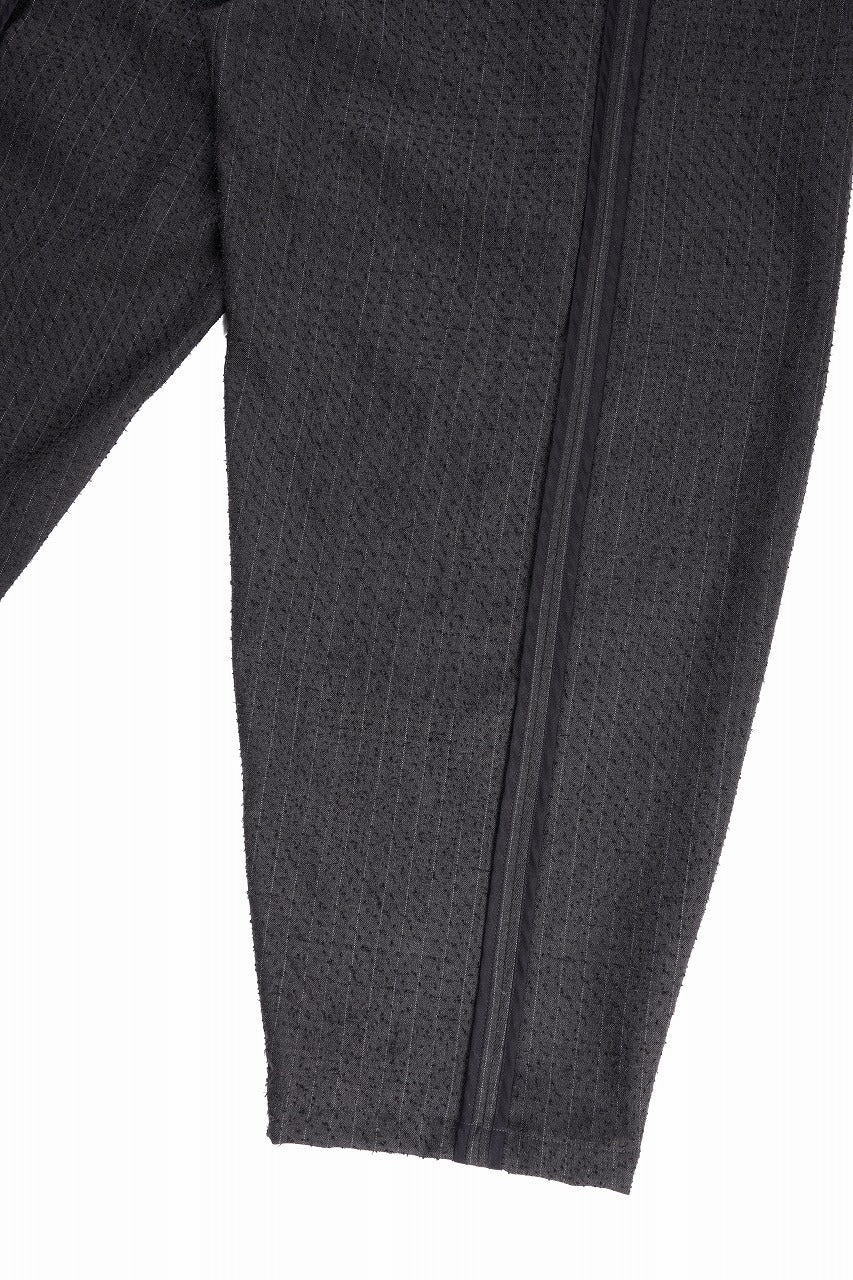 Load image into Gallery viewer, KLASICA BACK SEEM TAPERED TROUSERS / FORK NEEDLE PUNCH SUPER 100&#39;s PENCIL STRIPE (IRON BROWN STRIPES)