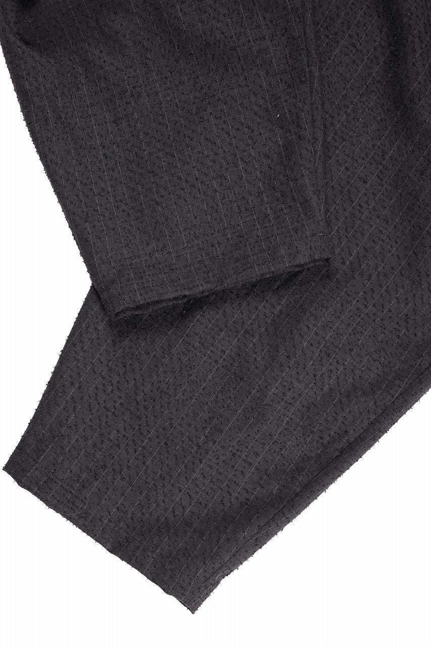 Load image into Gallery viewer, KLASICA BACK SEEM TAPERED TROUSERS / FORK NEEDLE PUNCH SUPER 100&#39;s PENCIL STRIPE (IRON BROWN STRIPES)