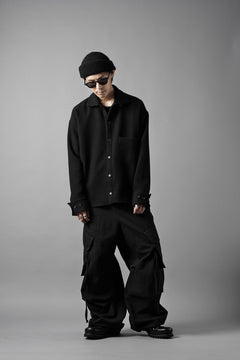 Load image into Gallery viewer, N/07 OPEN COLLAR L/S SHIRT / FRENCH CARZE (BLACK)