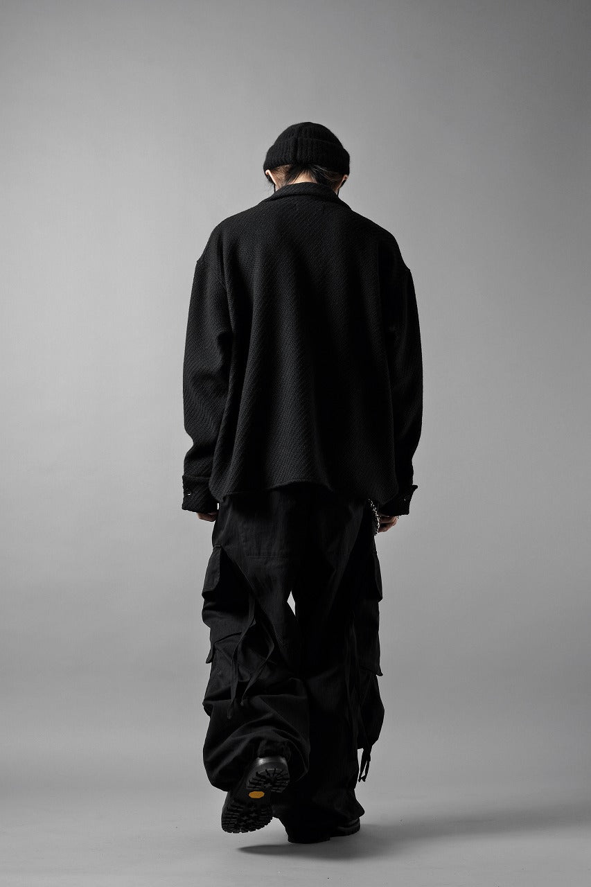Load image into Gallery viewer, N/07 OPEN COLLAR L/S SHIRT / FRENCH CARZE (BLACK)