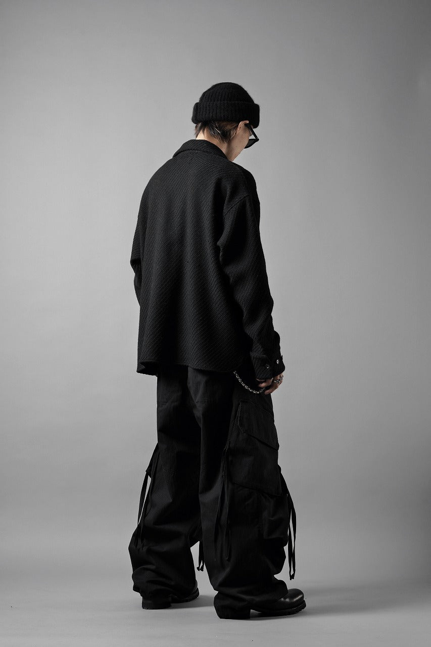 Load image into Gallery viewer, N/07 OPEN COLLAR L/S SHIRT / FRENCH CARZE (BLACK)