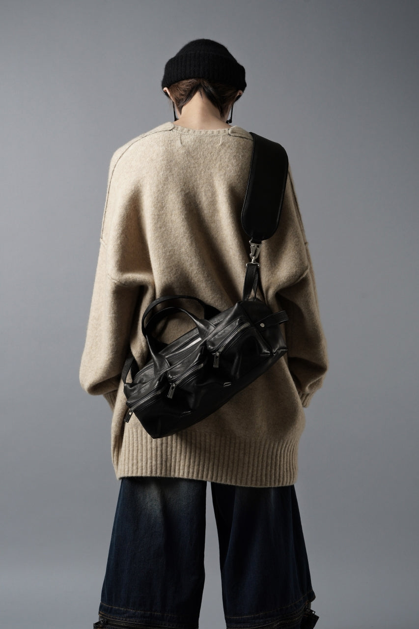 画像をギャラリービューアに読み込む, Portaille GP22 MILITARY BOSTON BAG / ROMA SOFT TANNED HORSE LEATHER (DEEP BLACK)