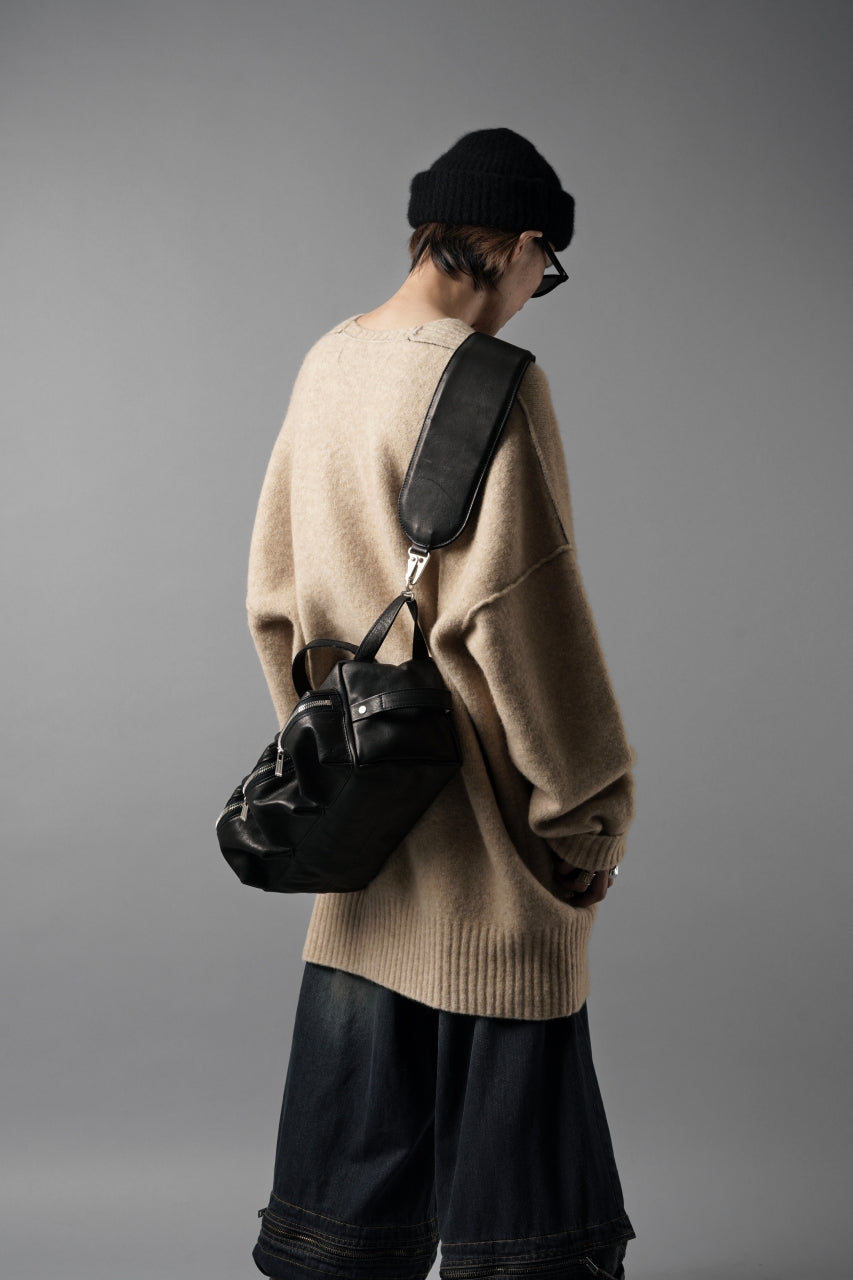 Portaille GP22 MILITARY BOSTON BAG / ROMA SOFT TANNED HORSE LEATHER (DEEP BLACK)