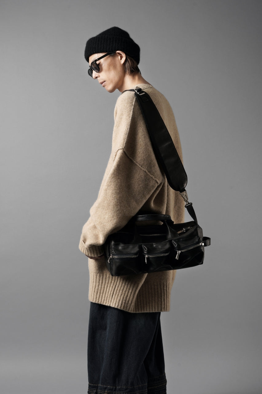 画像をギャラリービューアに読み込む, Portaille GP22 MILITARY BOSTON BAG / ROMA SOFT TANNED HORSE LEATHER (DEEP BLACK)