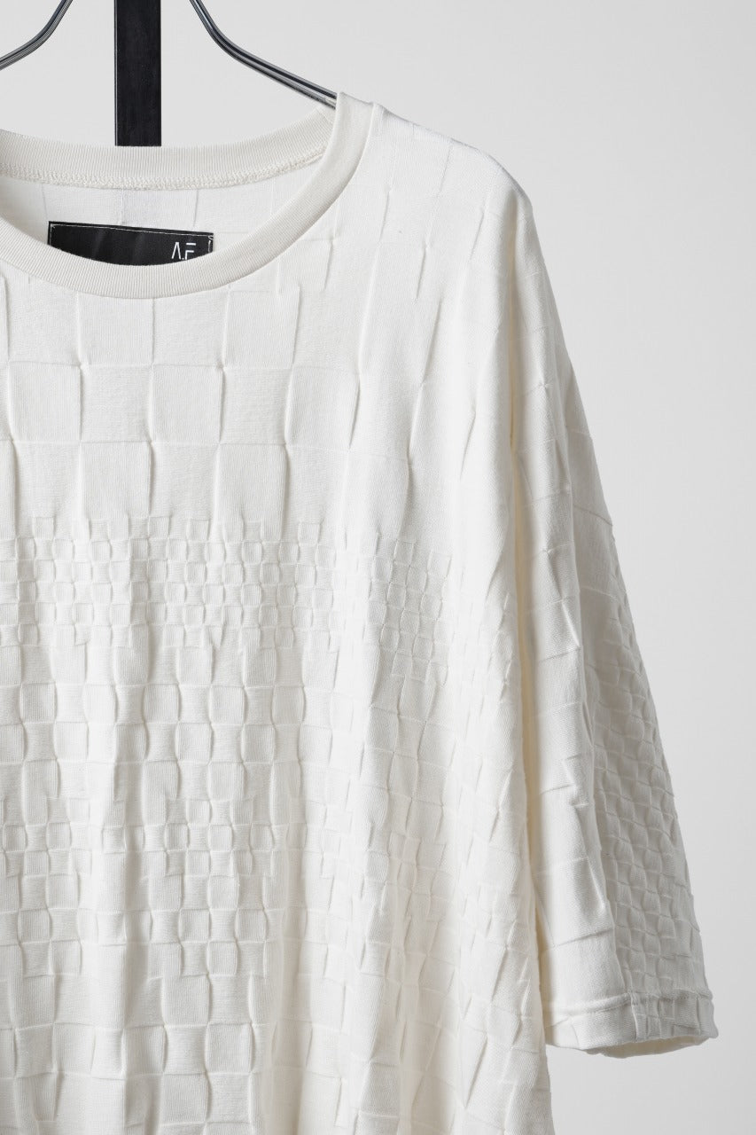 画像をギャラリービューアに読み込む, A.F ARTEFACT GRADIENT PLAID PATTERN DOLMAN TEE (CREAM)