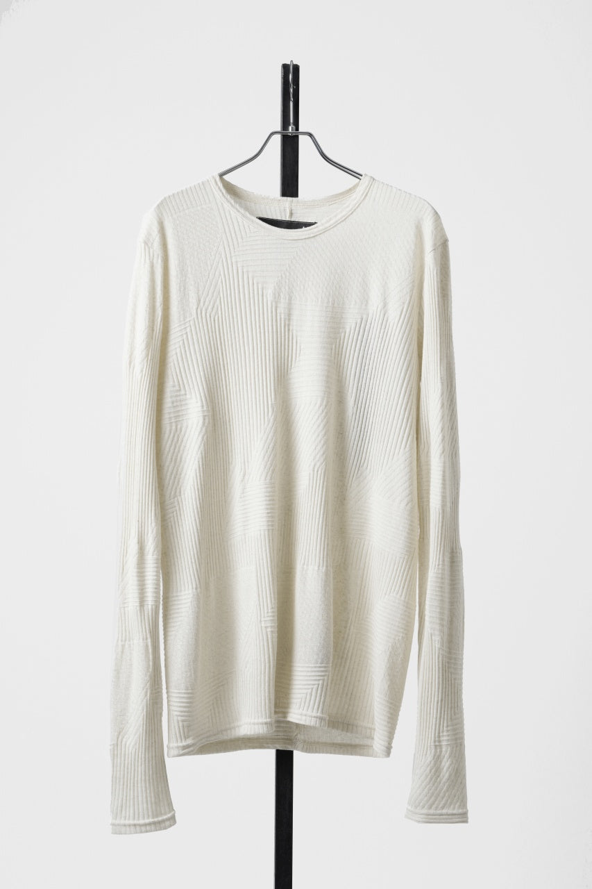 画像をギャラリービューアに読み込む, A.F ARTEFACT DEFORMED STRIPE PATTERN LONG SLEEVE TOPS (CREAM)