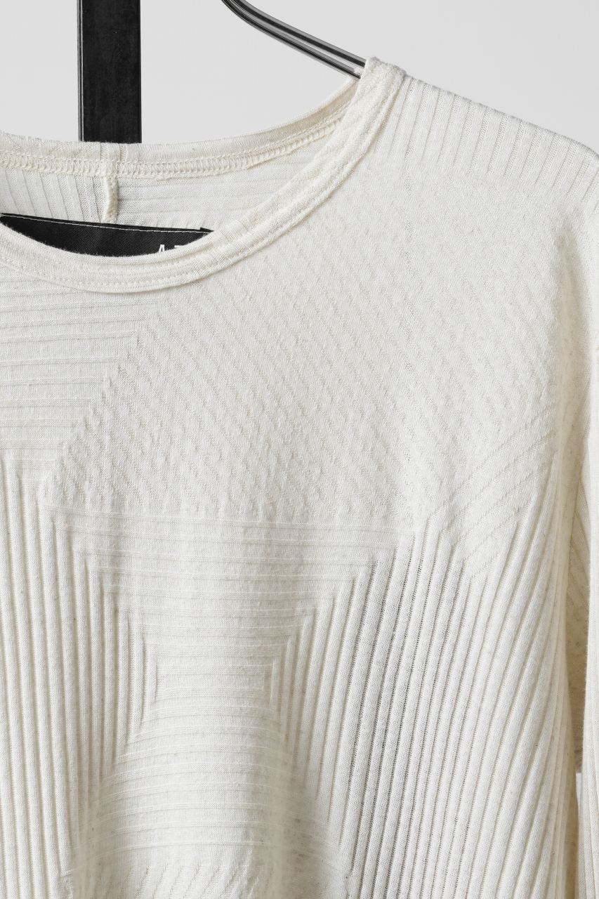 画像をギャラリービューアに読み込む, A.F ARTEFACT DEFORMED STRIPE PATTERN LONG SLEEVE TOPS (CREAM)