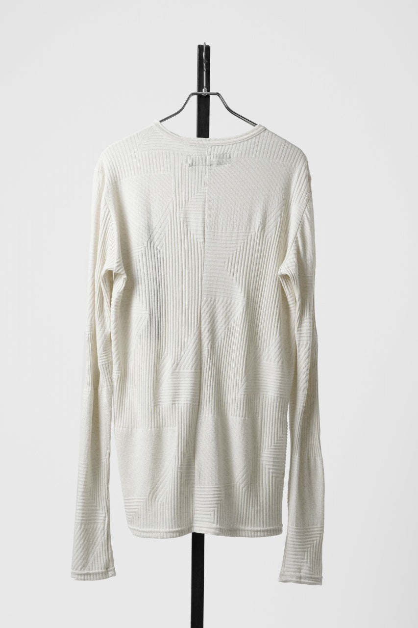画像をギャラリービューアに読み込む, A.F ARTEFACT DEFORMED STRIPE PATTERN LONG SLEEVE TOPS (CREAM)