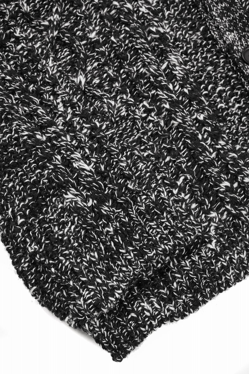 画像をギャラリービューアに読み込む, Y&#39;s for men V-NECK ARAN KNIT CARDIGAN (BLACK)