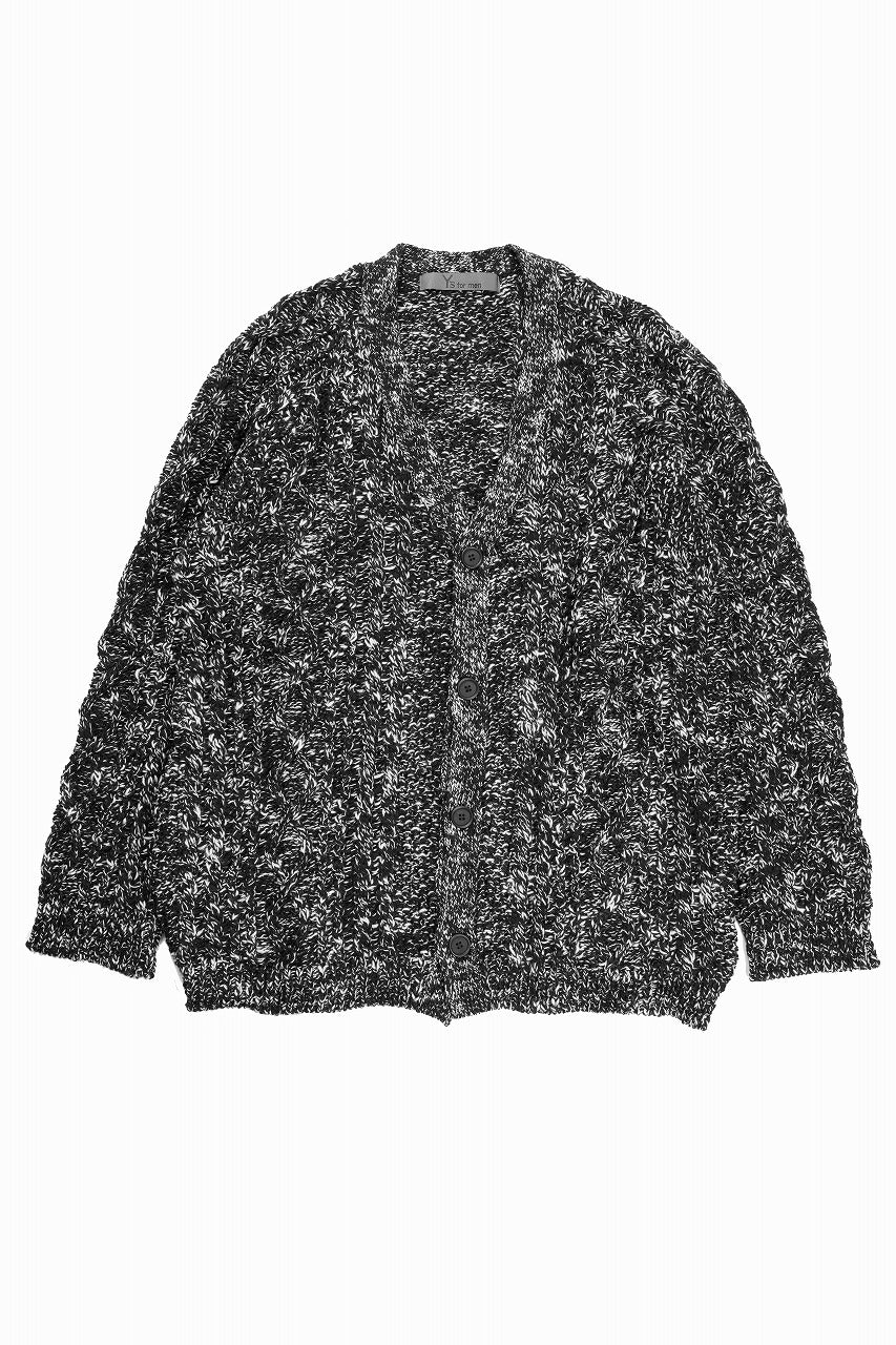 画像をギャラリービューアに読み込む, Y&#39;s for men V-NECK ARAN KNIT CARDIGAN (BLACK)