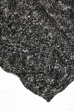 画像をギャラリービューアに読み込む, Y&#39;s for men V-NECK ARAN KNIT CARDIGAN (BLACK)
