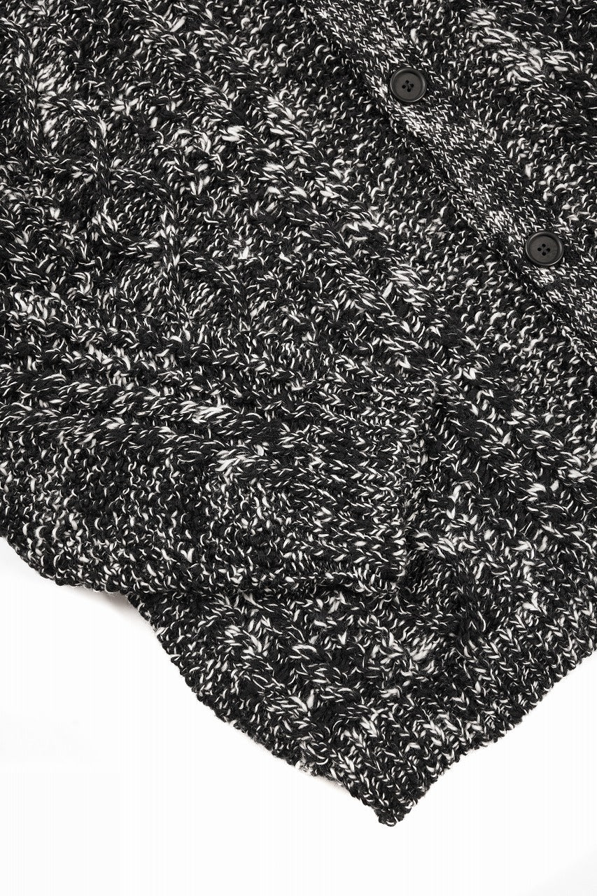 画像をギャラリービューアに読み込む, Y&#39;s for men V-NECK ARAN KNIT CARDIGAN (BLACK)