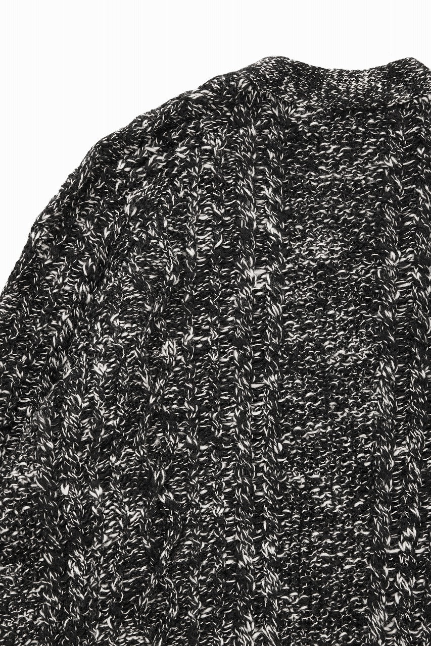 Y's for men V-NECK ARAN KNIT CARDIGAN (BLACK)