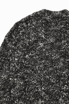 画像をギャラリービューアに読み込む, Y&#39;s for men V-NECK ARAN KNIT CARDIGAN (BLACK)