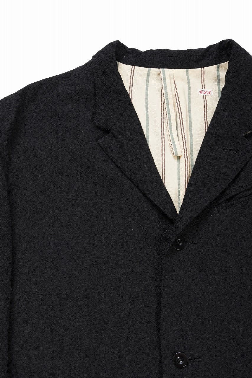 画像をギャラリービューアに読み込む, KLASICA &quot;1983&quot; CUT OFF CLASSIC STRAIGHT COAT / ALEXANDER TWILL MATT MIX (COAL BLACK)