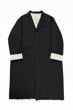画像をギャラリービューアに読み込む, KLASICA &quot;1983&quot; CUT OFF CLASSIC STRAIGHT COAT / ALEXANDER TWILL MATT MIX (COAL BLACK)