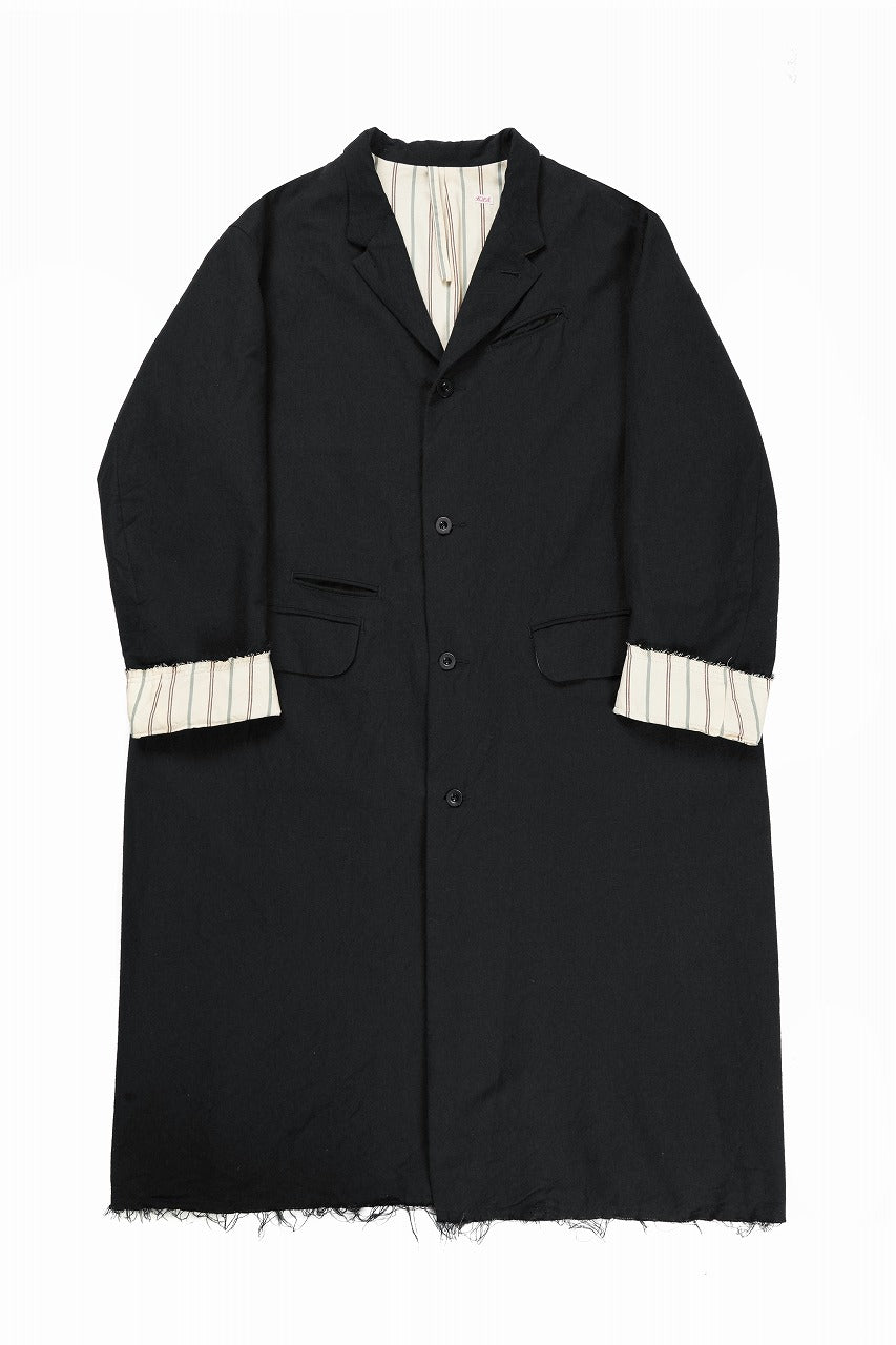 画像をギャラリービューアに読み込む, KLASICA &quot;1983&quot; CUT OFF CLASSIC STRAIGHT COAT / ALEXANDER TWILL MATT MIX (COAL BLACK)