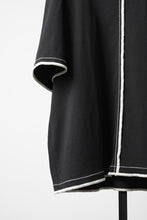 Load image into Gallery viewer, OBLADI BLACK T-SHIRT WIDTH BEIGE OVERLOCK STITCHING (BLACK)