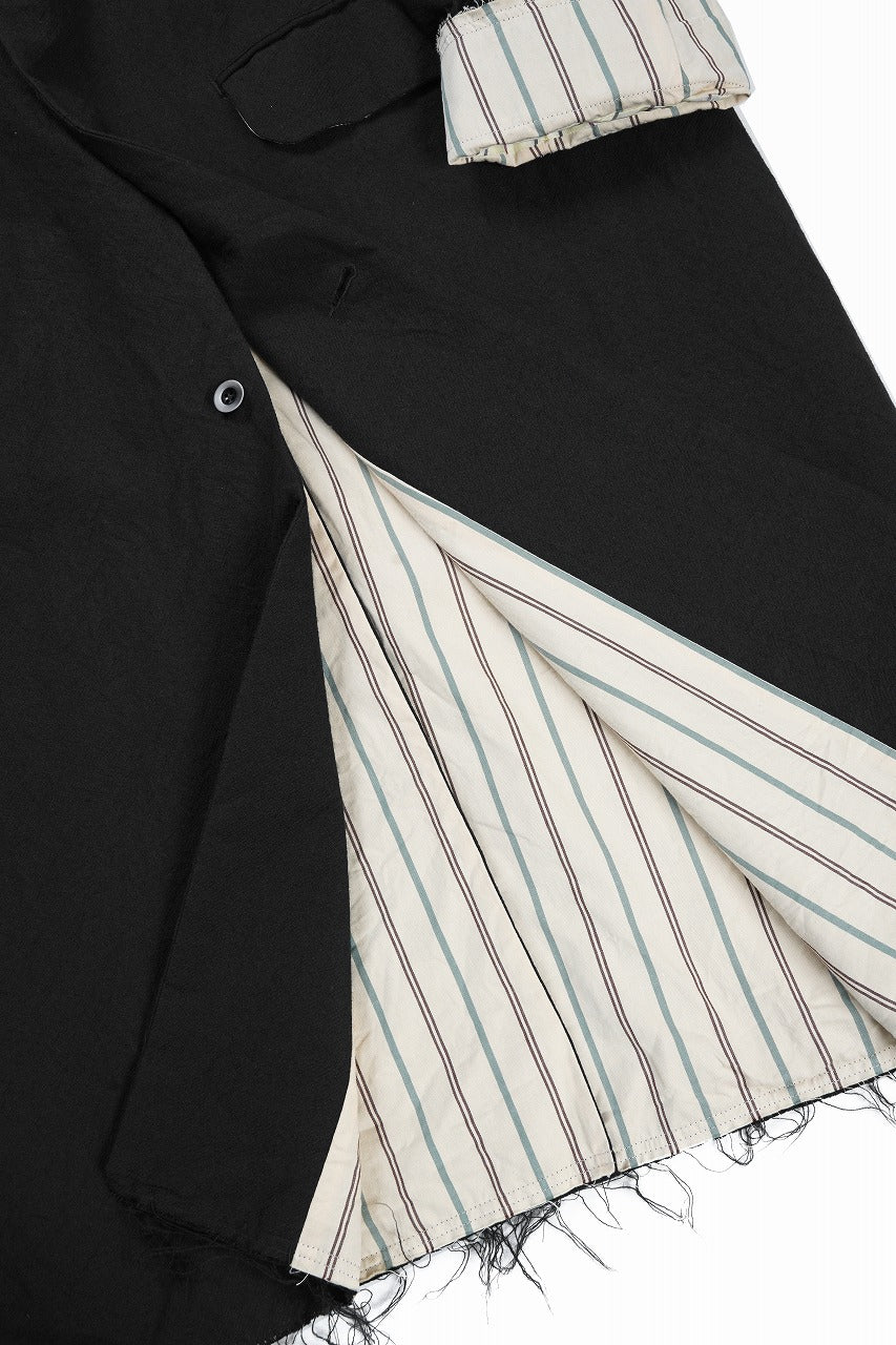 画像をギャラリービューアに読み込む, KLASICA &quot;1983&quot; CUT OFF CLASSIC STRAIGHT COAT / ALEXANDER TWILL MATT MIX (COAL BLACK)