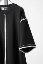 Load image into Gallery viewer, OBLADI BLACK T-SHIRT WIDTH BEIGE OVERLOCK STITCHING (BLACK)