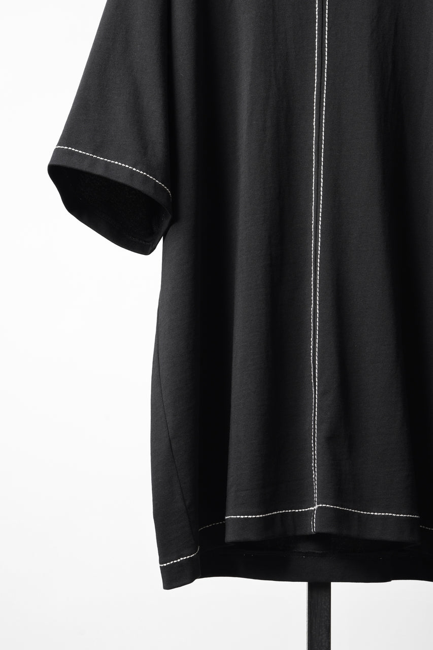 Load image into Gallery viewer, OBLADI BEIGE STITCHES ON BLACK T-SHIRT (BLACK)