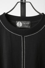Load image into Gallery viewer, OBLADI BEIGE STITCHES ON BLACK T-SHIRT (BLACK)