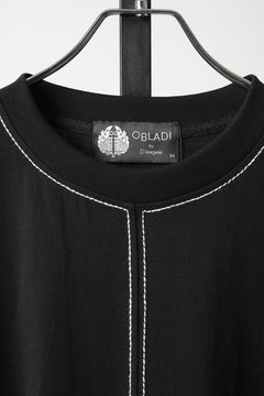 Load image into Gallery viewer, OBLADI BEIGE STITCHES ON BLACK T-SHIRT (BLACK)