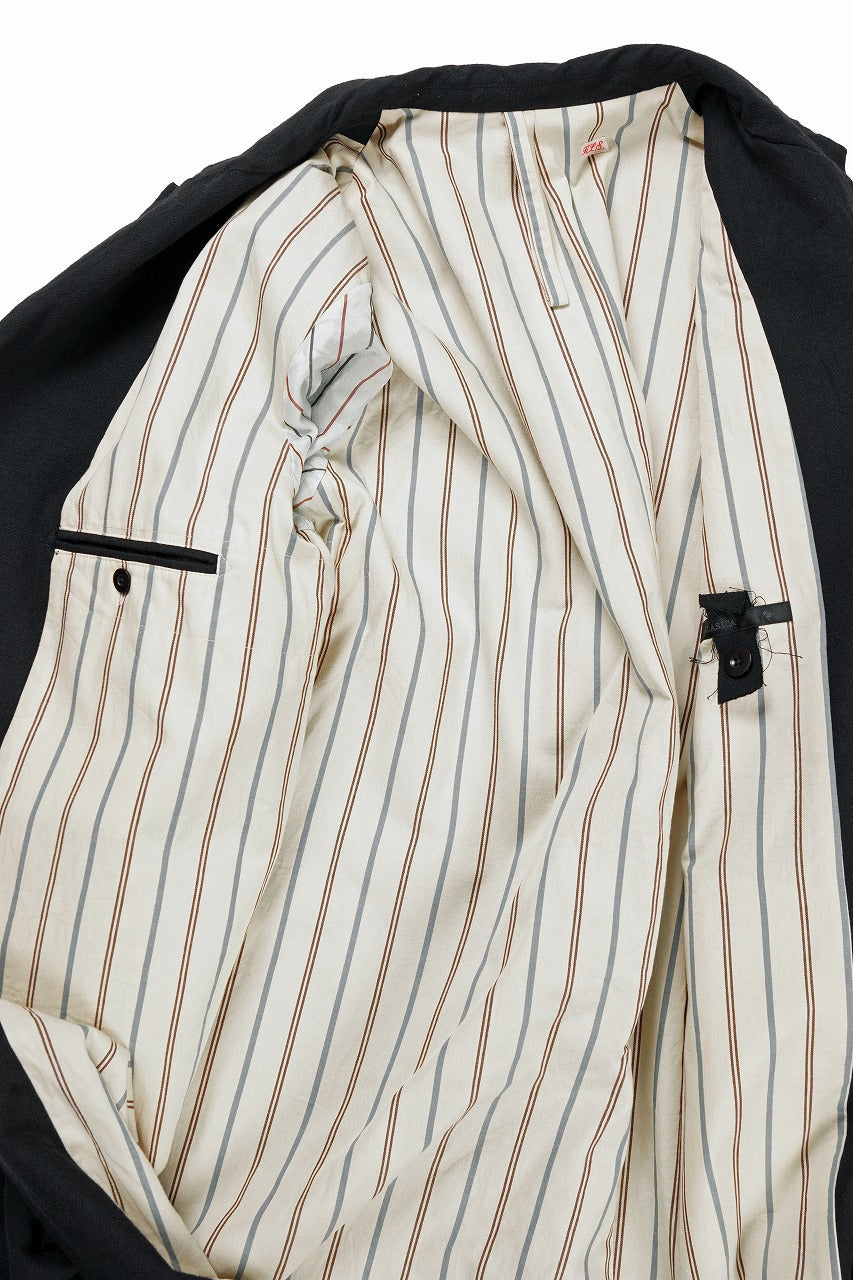 画像をギャラリービューアに読み込む, KLASICA &quot;1983&quot; CUT OFF CLASSIC STRAIGHT COAT / ALEXANDER TWILL MATT MIX (COAL BLACK)