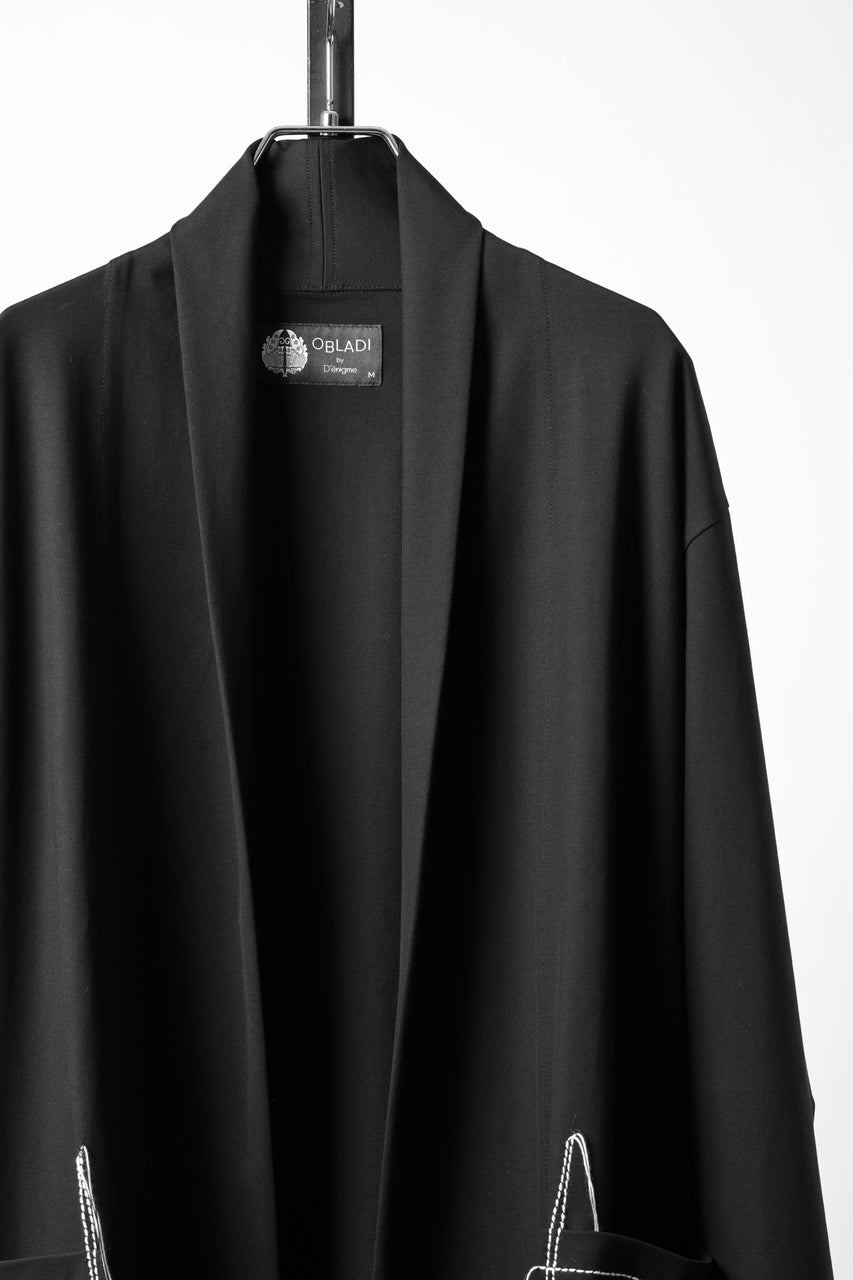 画像をギャラリービューアに読み込む, OBLADI CARDIGAN WITH BEIGE STITCHED POCKET (BLACK)