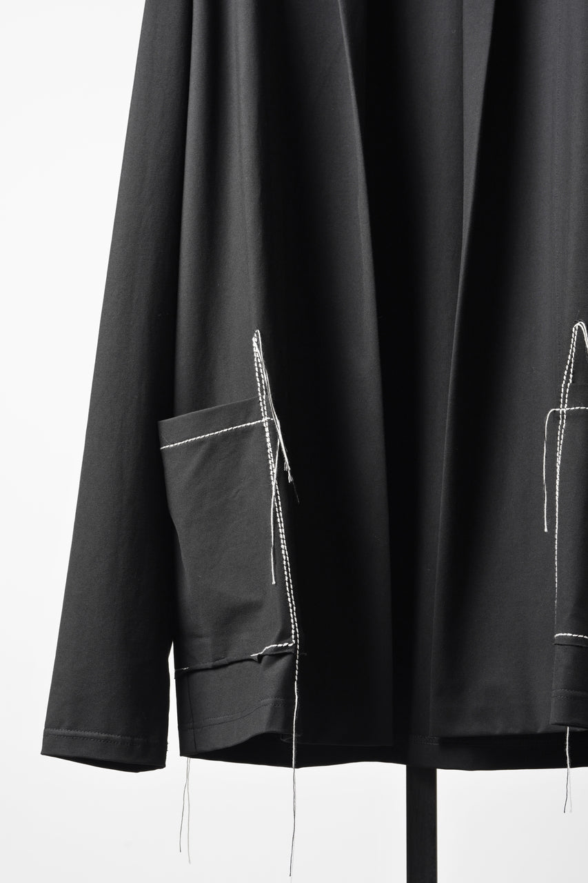 画像をギャラリービューアに読み込む, OBLADI CARDIGAN WITH BEIGE STITCHED POCKET (BLACK)