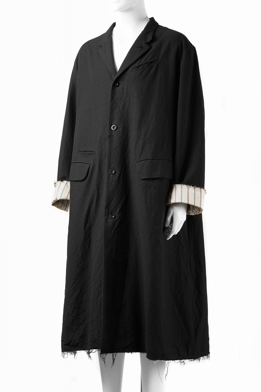 画像をギャラリービューアに読み込む, KLASICA &quot;1983&quot; CUT OFF CLASSIC STRAIGHT COAT / ALEXANDER TWILL MATT MIX (COAL BLACK)