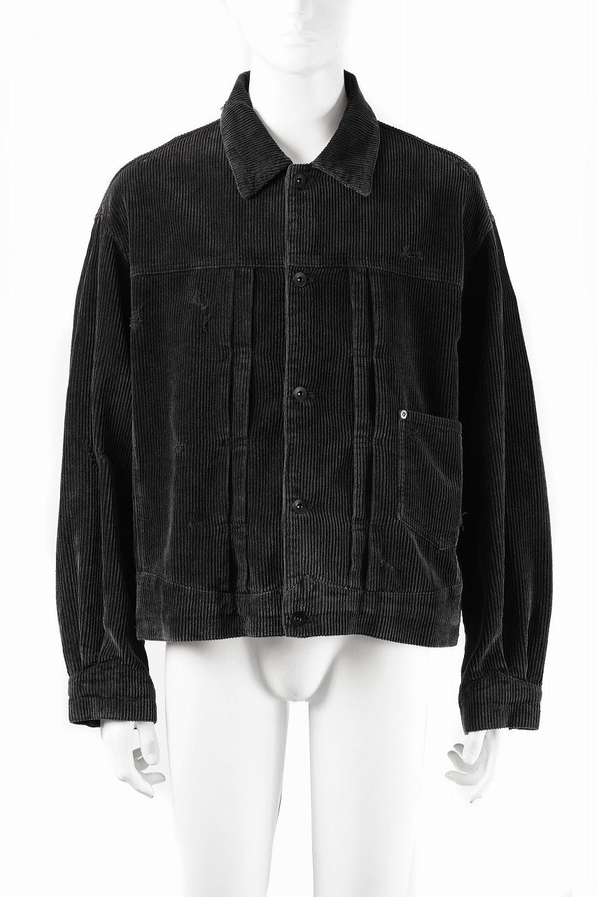 Professor.E AGED CORDUROY JACKET (AGED BLACK)