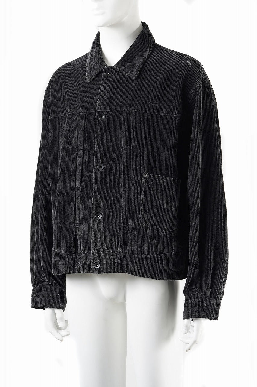 Professor.E AGED CORDUROY JACKET (AGED BLACK)