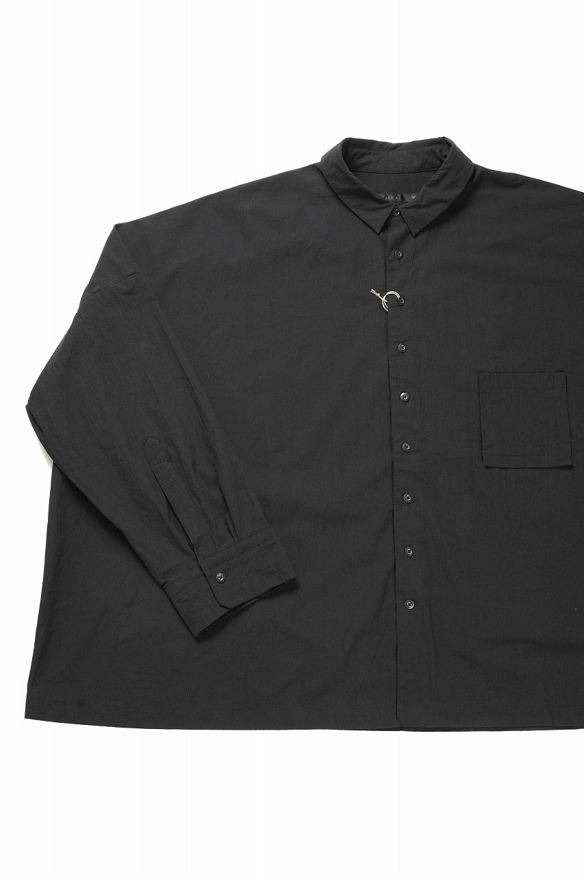 Load image into Gallery viewer, KLASICA EXTRA WIDE BOXY SHIRTS / HIGH TWISTED COTTON POPLIN HANDWASH &amp; SUN DRY (BLACK)