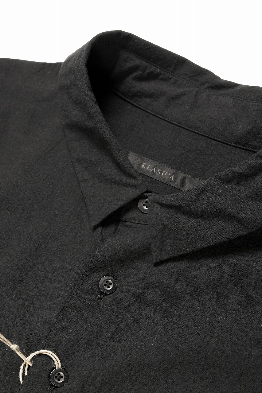 Load image into Gallery viewer, KLASICA EXTRA WIDE BOXY SHIRTS / HIGH TWISTED COTTON POPLIN HANDWASH &amp; SUN DRY (BLACK)