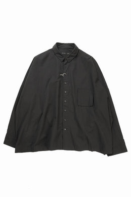KLASICA EXTRA WIDE BOXY SHIRTS / HIGH TWISTED COTTON POPLIN HANDWASH & SUN DRY (BLACK)