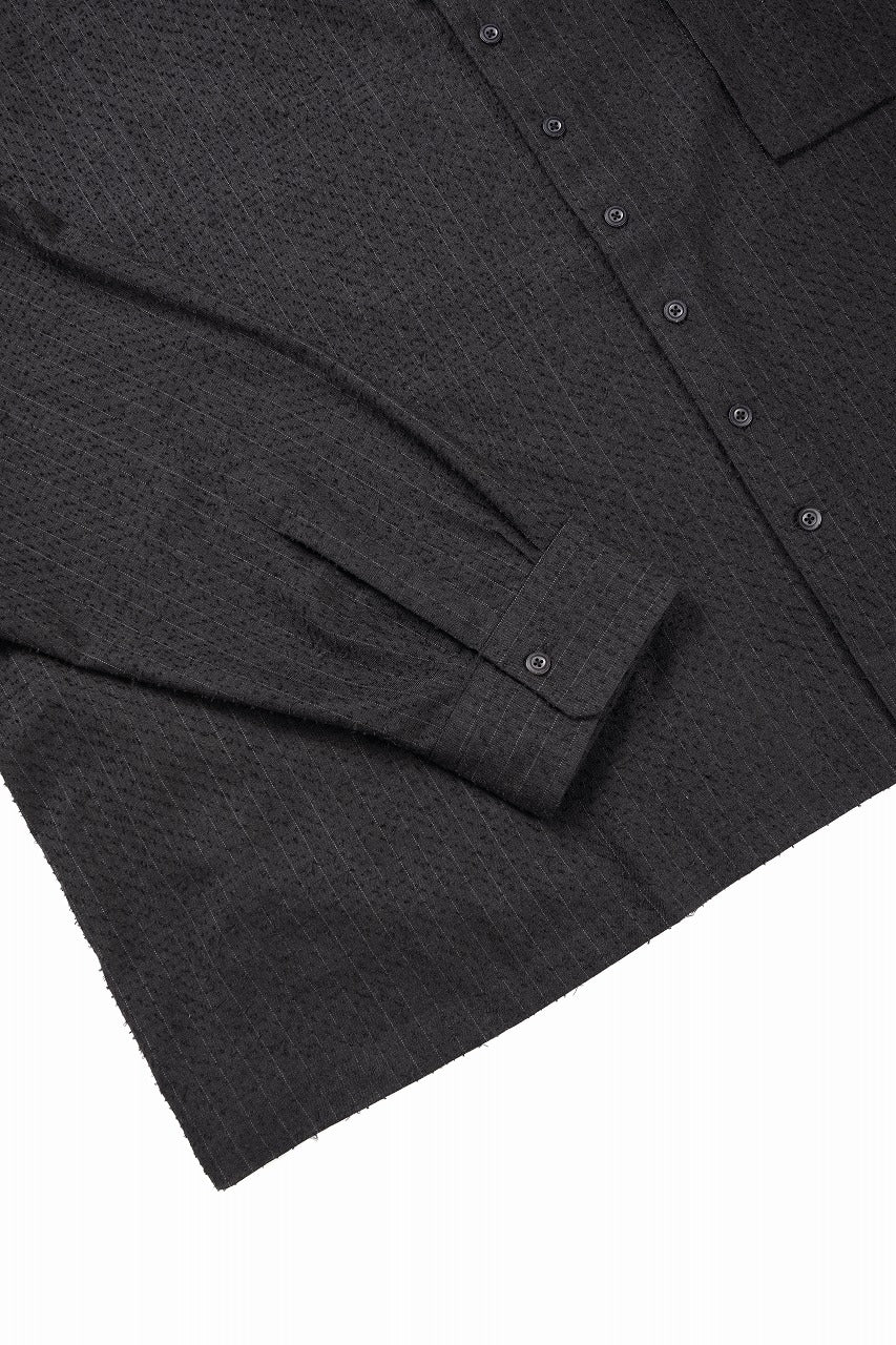 Load image into Gallery viewer, KLASICA EXTRA WIDE OUTER SHIRTS / FORK NEEDLE PUNCH SUPER 100&#39;s PENCIL STRIPE (IRON BROWN STRIPES)