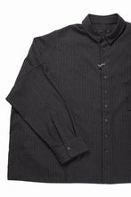 Load image into Gallery viewer, KLASICA EXTRA WIDE OUTER SHIRTS / FORK NEEDLE PUNCH SUPER 100&#39;s PENCIL STRIPE (IRON BROWN STRIPES)
