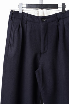 画像をギャラリービューアに読み込む, FULLCOUNT 1145 WOOL MELTON WIDETUCK TROUSERS (NAVY)