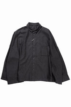 Load image into Gallery viewer, KLASICA EXTRA WIDE OUTER SHIRTS / FORK NEEDLE PUNCH SUPER 100&#39;s PENCIL STRIPE (IRON BROWN STRIPES)