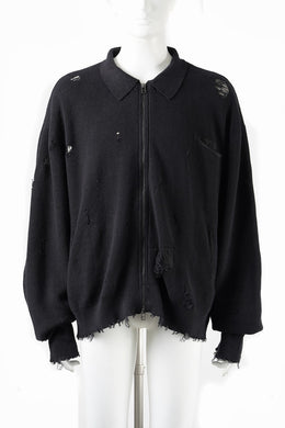 Professor.E DESTROYED KNIT JACKET (BLACK)