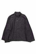 Load image into Gallery viewer, KLASICA EXTRA WIDE OUTER SHIRTS / FORK NEEDLE PUNCH SUPER 100&#39;s PENCIL STRIPE (IRON BROWN STRIPES)