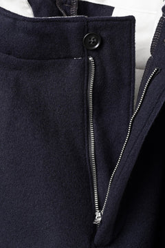 画像をギャラリービューアに読み込む, FULLCOUNT 1145 WOOL MELTON WIDETUCK TROUSERS (NAVY)