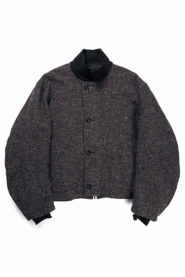 KLASICA VOLUME SLEEVE TANKERS BLOUSON / REGENERATED KEMP MIXED TWEED (MIX BROWN)