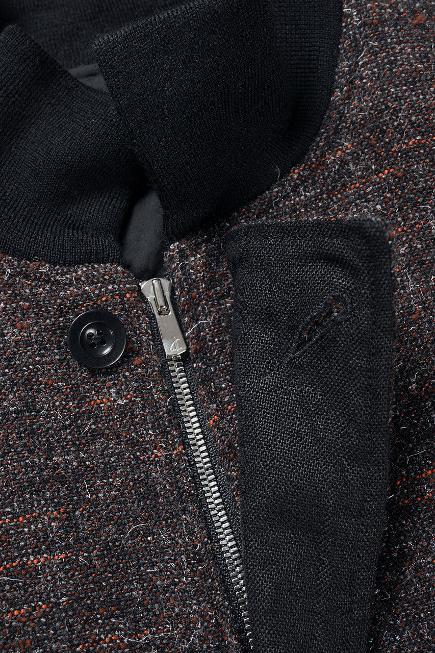 KLASICA VOLUME SLEEVE TANKERS BLOUSON / REGENERATED KEMP MIXED TWEED (MIX BROWN)