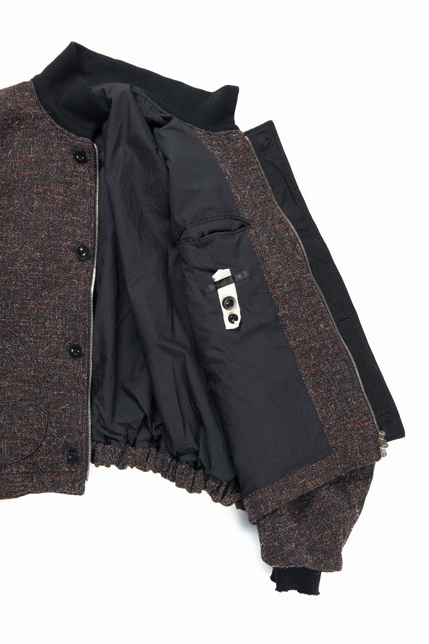 KLASICA VOLUME SLEEVE TANKERS BLOUSON / REGENERATED KEMP MIXED TWEED (MIX BROWN)