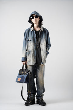 画像をギャラリービューアに読み込む, ierib exclusive 2Way Bark Bag 30 / Vintage Denim + Horse Leather (INDIGO x BLACK #B)