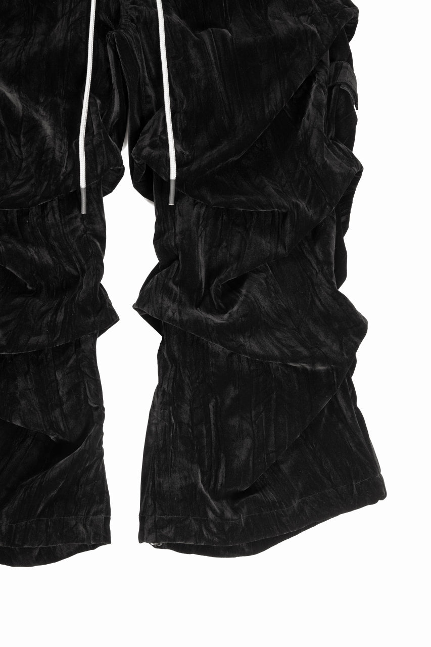 画像をギャラリービューアに読み込む, A.F ARTEFACT WASHER VELOR TUCK WIDE PANTS (BLACK)