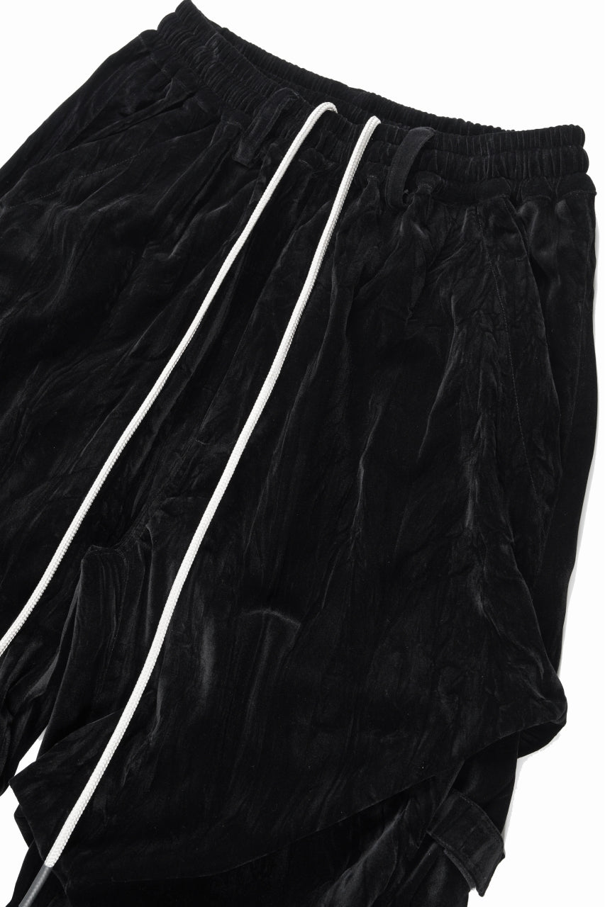 画像をギャラリービューアに読み込む, A.F ARTEFACT WASHER VELOR TUCK WIDE PANTS (BLACK)